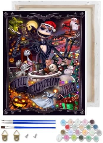 Christmas Paint by Numbers Kit for Adults Beginner with Framed 10x12 Inch