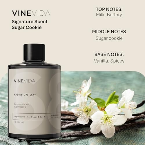 VINEVIDA [16oz] Sugar Cookie Fragrance Oil for Candle and Soap Making - Made in USA Natural Scents