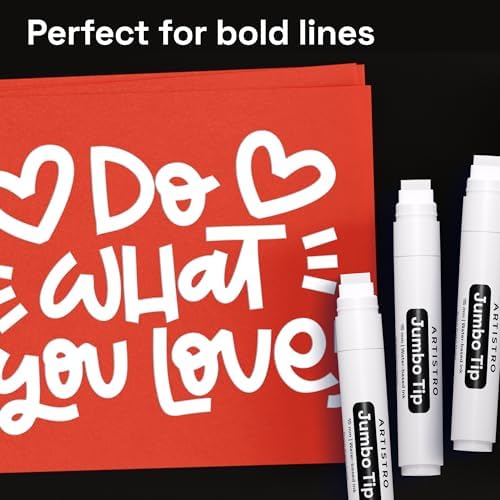 ARTISTRO White Paint Pens - Jumbo Tips - Set of 5