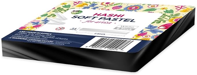 HA SHI Soft Chalk Pastels for Adult Artists, White, 6 Square Sticks