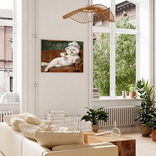xcemhil Dog Paint by Numbers Kit for Adults Beginner, Lady Puppy Acrylic Paint by Number Kits Suitable for Home Wall Art Decor Gifts 16x20 Inch