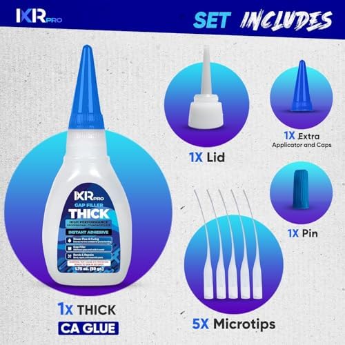 Thick CA Glue, Super Glue, Cyanoacrylate Adhesive, 3 Pcs 1.75oz Repair kit