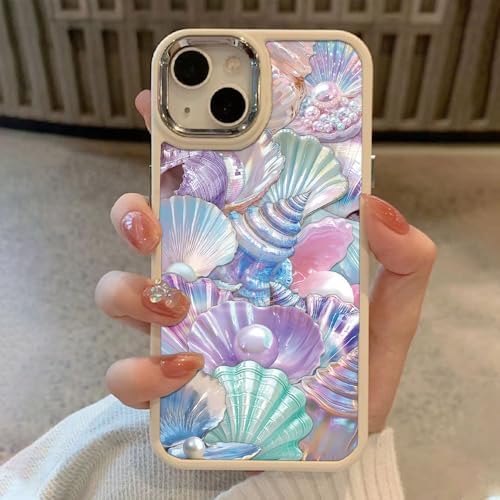 50pcs Fantasy Seashell Stickers Pack – Clear Ocean Shell Pearl Scrapbook Stickers for Journaling, Planner, Laptop, Water Bottle Decoration