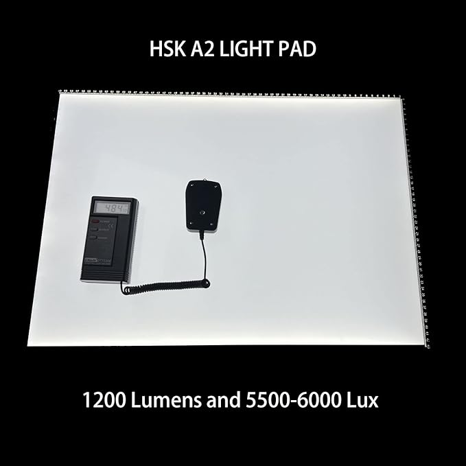 HSK A2 LED Artist tracing Light Box Copy Table, Adjustable High Brightness Light Pad for Tatto Drawing, Sketching, Animation,Diamond Painting Accessories