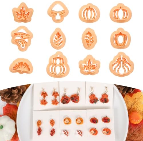 Puocaon Fall Leaves Polymer Clay Cutters for Jewelry Earrings Making