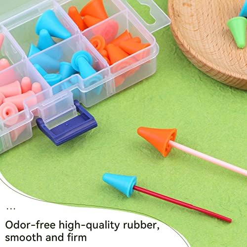 LOKUNN 56 PCS Knitting Needle Stoppers Knitting Needle Point Protectors