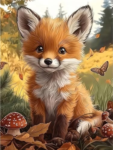 Acelii Fox Diamond Painting Kits for Adults Beginners, Autumn Gem Painting | 5D Diamond Art Painting for Adults, Gem Art Kits for Adults, Paint by Diamonds DIY Wall Decor Gift11.8X15.7Inch