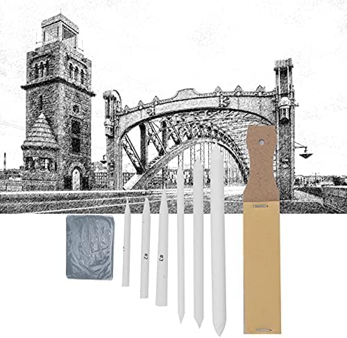 Sketch Drawing Tools Professional Blending Stumps Set with Eraser Sandboard for Artists Students Sketching Painting Art Supplies 8 Pieces