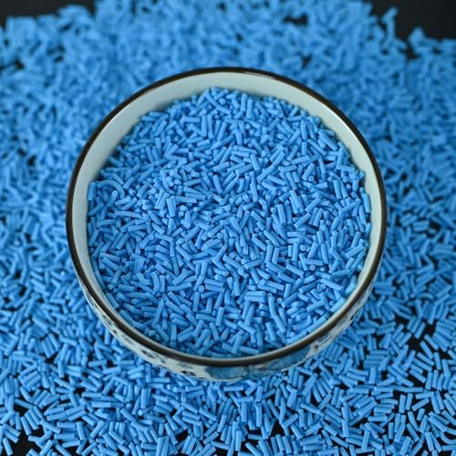 LIKETURE Fake Sprinkles 110g Non-edible Polymer Clay Sprinkles Faux Sprinkle Plastic Sprinkles for Craft Sprinkles Decoration for Resin Filler Slime Add ins Slime Mixed in Shaker Card (Blue)