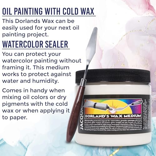 Jacquard 16oz Dorlands Wax Medium for Watercolor Bundled with Palette Knife