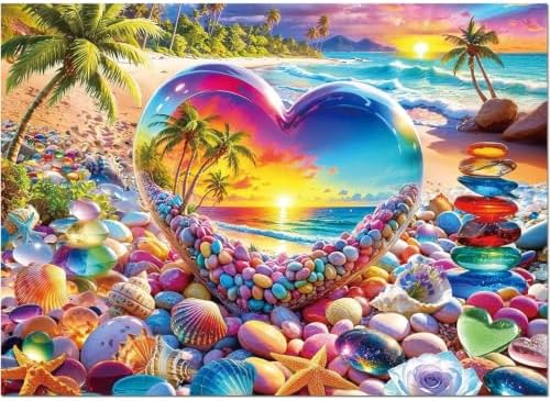 Diamond Art Kits for Adults,Love Beach Diamond Painting Kits 12X16In