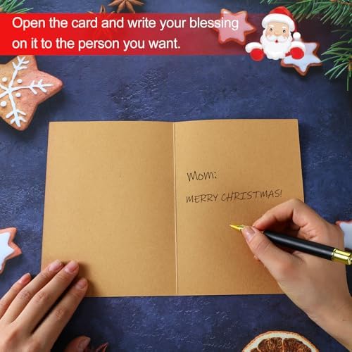 Dispowreath 48 Pcs DIY Christmas Card Making Kits with Envelopes DIY Christmas Craft Make Your Own Santa Claus Greeting Card Making Supplies for Holiday Xmas Party Decoration Favor