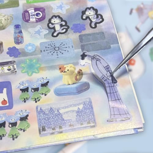 20 Sheets INS Style Cute Cartoon Sticker Book – Kawaii Stickers for Journaling Junk Journal Scrapbooking Planner DIY Crafts Teens