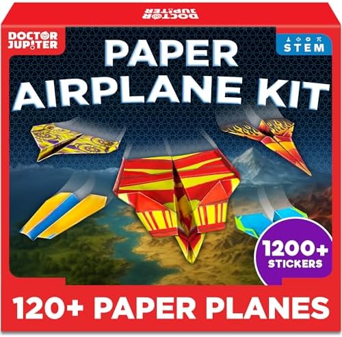 Doctor Jupiter Paper Airplane Book Kit for Kids Ages 4+, Craft Toy