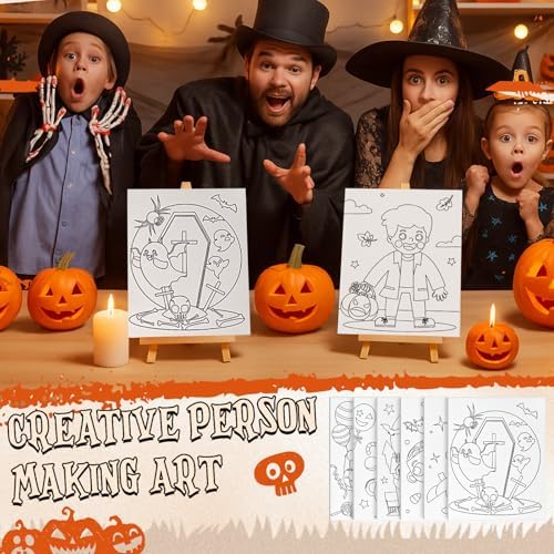 Sherr 140 Pcs 20 Set Pre Drawn Canvas Painting Kit, Halloween
