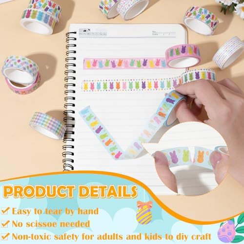12 Pcs Cute Bunny Washi Tape Strong Adhesion for Cards DIY Crafts