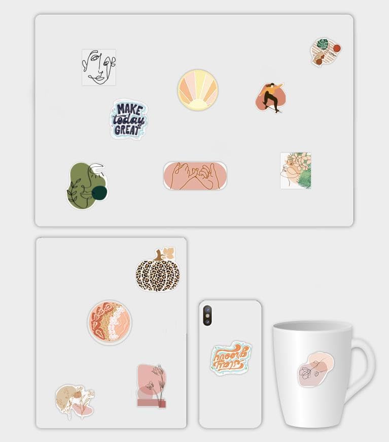 Retro Aesthetic Boho Stickers,100Pcs Mixed Vintage Decals for Adults Women, Cute Vinyl Waterproof Stickers Water Bottles Journaling Scrapbooking Laptop Phone Case Luggage Guitar