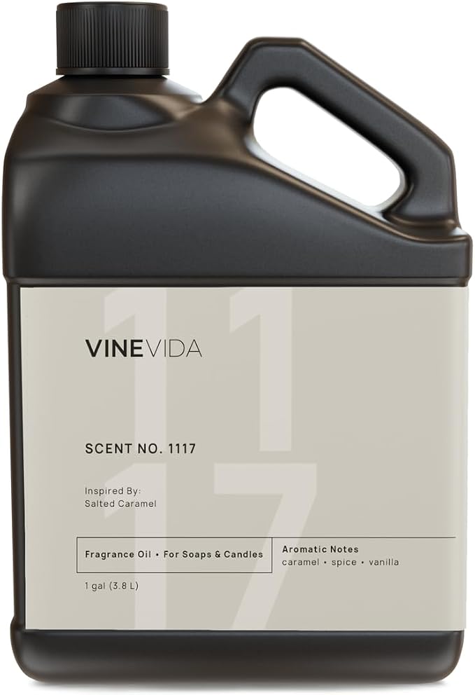 VINEVIDA Salted Caramel Fragrance Oil - 128oz Natural Candle Scents - USA Made - for Candle & Soap Making