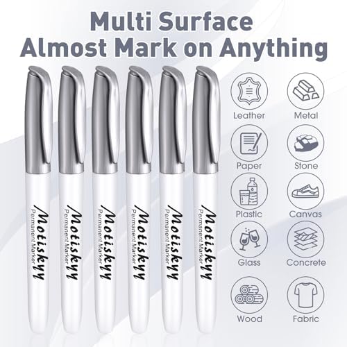 Motiskyy 72 Pcs Metallic Permanent Markers Bulk, Silver