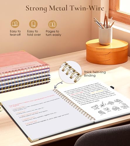 Blank Spiral Notebook Journal 8.5” x 11”, A4 Large Hardcover Sketch Book for Women Men, 100 GSM Blank Paper Drawing Notebook, Spiral Bound Sketchbook for Sketching School Work Note Taking, Black