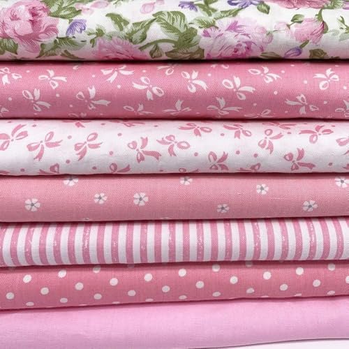 Cotton Fabric DIY Making Supplies Quilting Patchwork Fabric Fat Quarter Bundles DIY for Quilting Cotton Patchwork Cushions (Peony, 9.8" x 9.8")