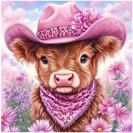 Benjenes Diamond Art Kit for Adults – Highland Cow Design