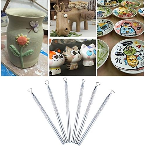 COMIART 6 PCS Sludge Pottery Clay Scraper Clay Sculpting Modelling Tools