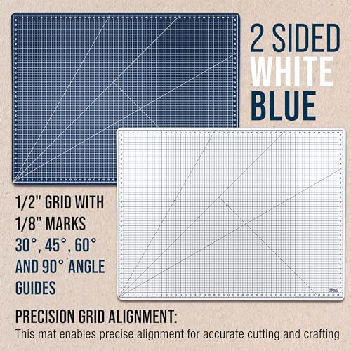 U.S. Art Supply 36"x48" Self-Healing Cutting Mat 5-Ply White/Blue