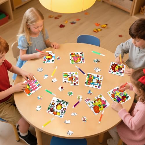 Fall Thanksgiving Crafts for Kids Christian Art Activities Blank Puzzle Toy
