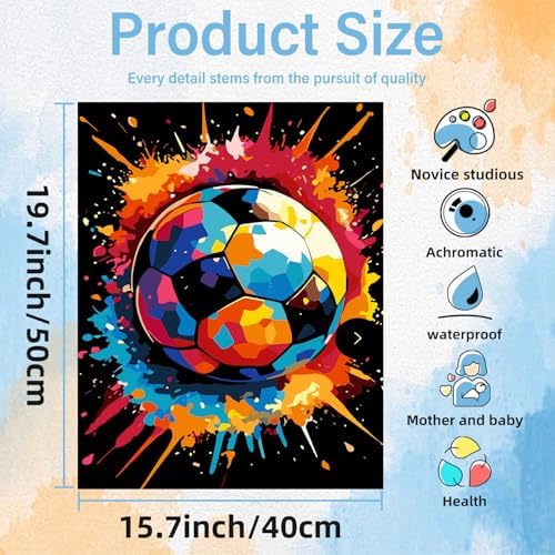 Paint by Numbers Kit for Adults Soccer Paint by Number for Adult Beginner