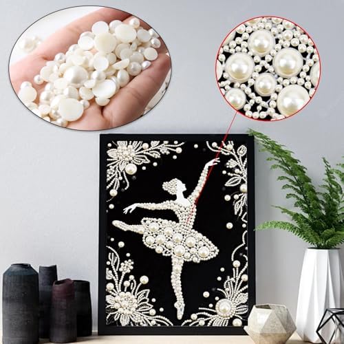 WSLWXSHM Pearl Diamond Painting Kits for Adults Ballet Girl, 5D Special Shape Diamond Art Kits for Beginners, Crystal Rhinestones Diamond Painting for Home Wall Decoration Gift 12×16inch/30×40cm, Lady