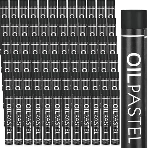 Nezyo 72 Pieces Black Soft Oil Pastels Bulk Artists Oil Crayons