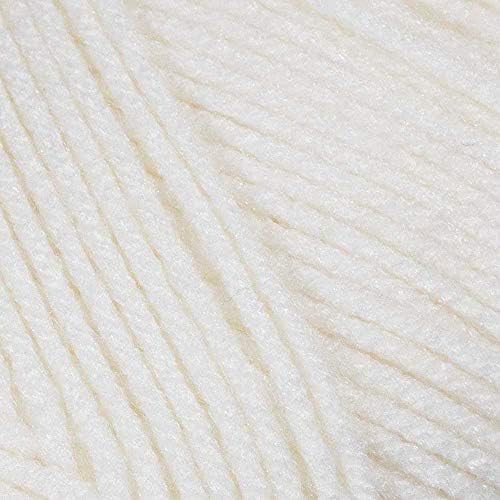 Craft County Size 4 (Medium) 100% Acrylic Fiber Yarn – Variety of Color and Pattern Options – for Crochet, Knitting, and Weaving (White)