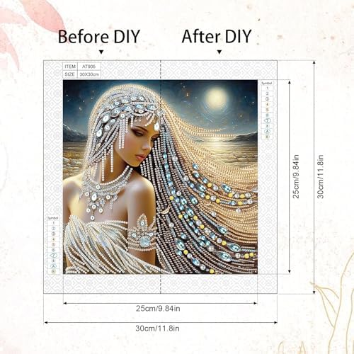 AiYuanzsh 5D Special Shaped Diamond Painting Kit - Beautiful Goddess Queen Design, Unique Crystal Rhinestone Diamond Art Set for Beginners and Adults, Perfect for Home Wall Decor and Holiday Gifts