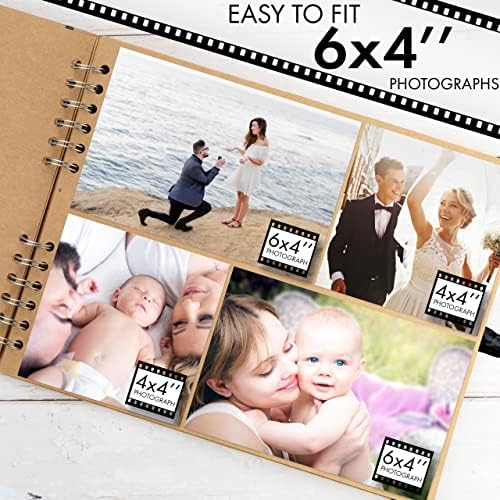 Scrapbook Album, 50 Pages, 11 x 8.5 Inch, Brown Photo Album, Scrap Book | Hardcover with Thick 200 GSM Kraft Paper, Ideal for Your Scrapbooking Albums, Art & Craft Projects (Brown, 11 x 8.5 Inch)
