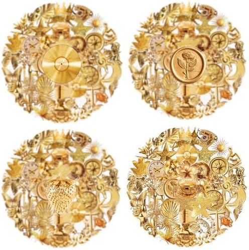 50 Pcs Gold Foil Stickers Waterproof Aesthetic for Planners