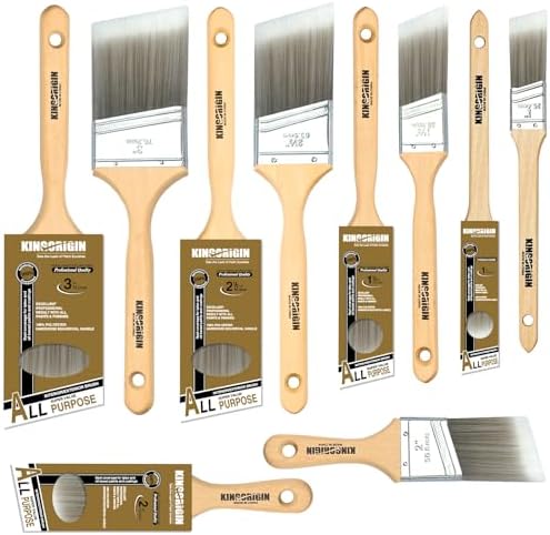 King Origin 10 Pack Angled Paint Brushes Set 1" 1.5" 2" 2.5" 3"