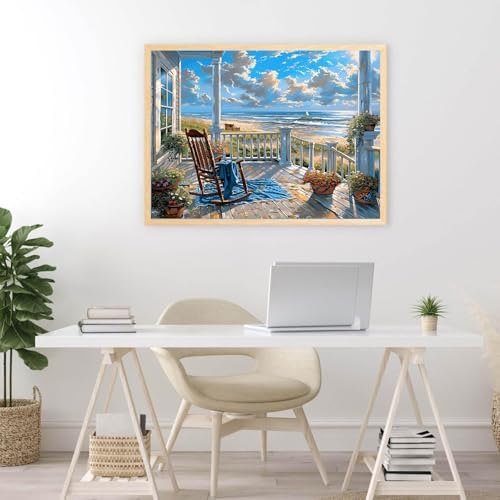 Diamond Art Kits for Adults,Beach Landscape Diamond Painting Kits 12x16in