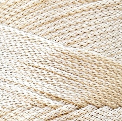 Polyester Macrame Cord 2mm x 251 Yards, 100% Polypropylene Premium Macrame Rope, Colorful Yarn Crochet Macrame Bag Craft for Wall Hangers, Bags, Bottom Plates, Carpets (Vanilla) 1, 2MM-MCRM