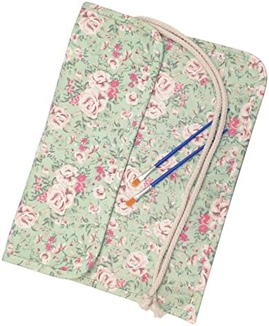 Funny live Paint Brush Holder Art Supplies, Artist Brush Holder & Storage Organizer Roll-Up Case Bag, Protect Acrylic Oil Watercolor Paintbrushes (Pink Rose 20 Slot Pockets)