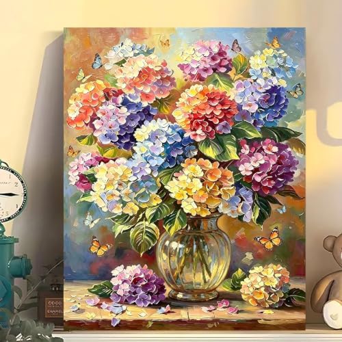 Arttoplus Flowers Paint by Numbers Kit for Adults Beginner 16x20inch | Flowers Adult Paint by Number Kits on Canvas, DIY Acrylic Oil Painting by Numbers for Adults for Gift Home Wall Decor
