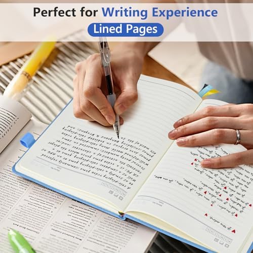 Lined Notebook 5.9"x8.5", Hardcover Leather Journal for Women Men,160 Pages | Medium Size 100 Gsm Writing Journal, Leather Journaling Notebooks for Work School Business Travel Note taking & Daily Diary