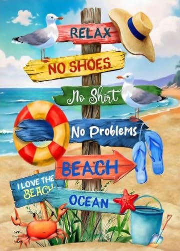 ARPADAMO Beach Sign Diamond Art Kits for Adults Diamond Painting 12x16in