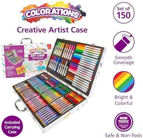 Colorations, Washable Creative Artist Case Kit, 150 Pieces