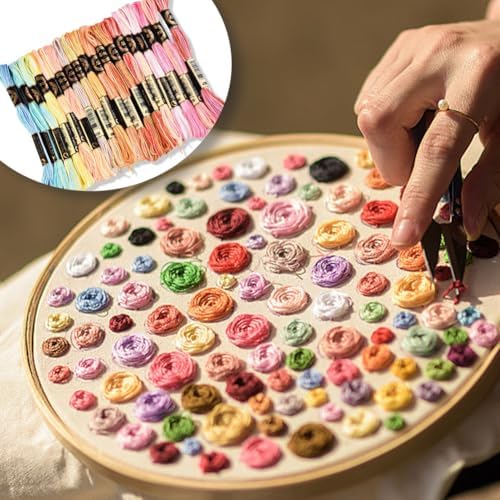 18 Skeins Colorful Needlepoint Embroidery Thread Floss for Sewing