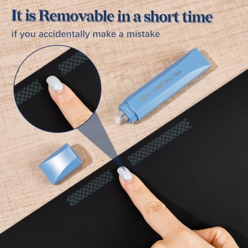 Temiary 4 Pack Double Sided Tape Pen, 16.4 Ft x 0.24 Inch Scrapbook Tape Roller for Crafts, Aesthetic Adhesive Glue Tape Pens for Scrapbooking School Office Journaling Supplies (Blue)