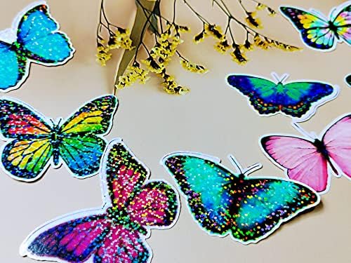 Bleidruck 25 Sheets Glitter Clear Holographic Laminate Sheet Adhesive Paper | Transparent Cold Laminate Sheets Sparkle Holographic Sticker Paper A4 Size Waterproof for Documents, Photo, No Machine Needed
