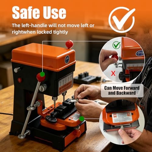 2026new B-668 Vertical Key Cutting Machine 110V220V Multifunctional Key Duplicator with Drill & Cutter, Portable Professional Key Copy Machine for Dimple, Cylindrical, Wave & Ball Keys, Locksmith Tool