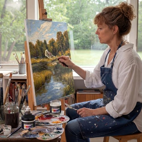 Conelist 2 Set Oil Painting Waterproof and Dustproof Wax Medium with Palette Knife Versatile Waterproof Protective Coat Wax and Dammar Resin Medium for Painting Sealing Finishing (4 oz)