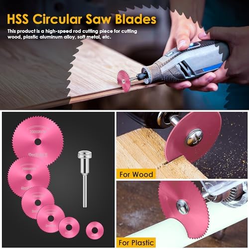 44 Pcs Pink Cutting Wheel Set Compatible with Plastic for Rotary Tool